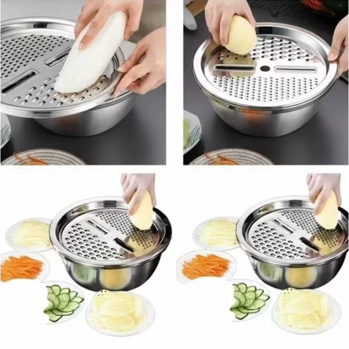 MyBru 430 Paslanmaz Çelik Hazneli Pratik El Rendesi 24 Cm (Dilimleyici)