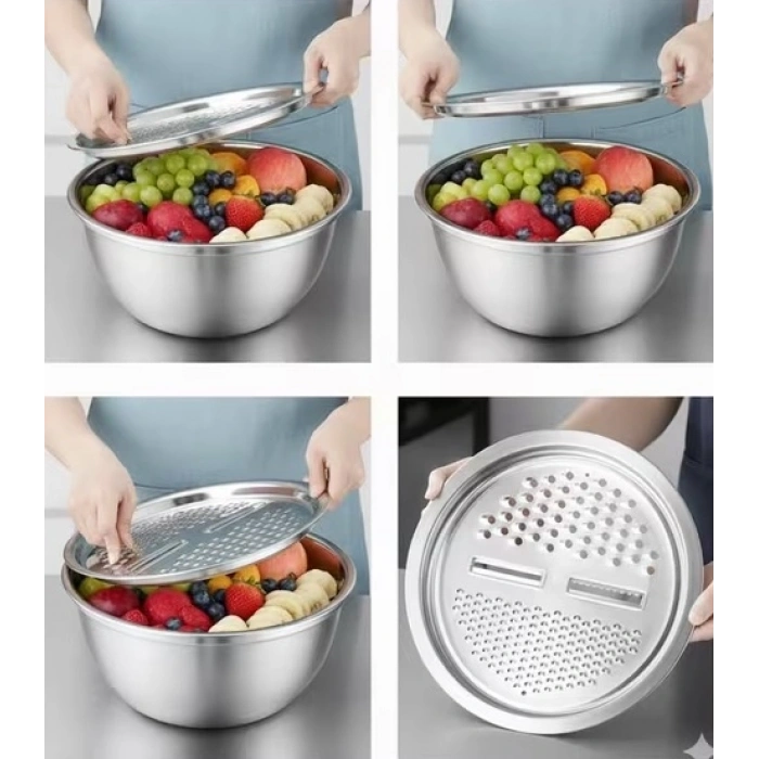 MyBru 430 Paslanmaz Çelik Hazneli Pratik El Rendesi 24 Cm (Dilimleyici)