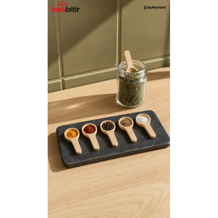 ByMyHand Ahşap Baharat Kaşığı 6lı Set