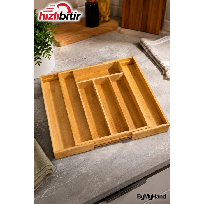 ByMyHand Bambu Ahşap Ayarlı Çekmece İçi Kaşıklık