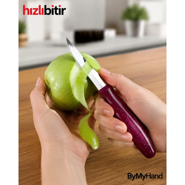 ByMyHand Bordo Meyve Bıçağı 6lı Set