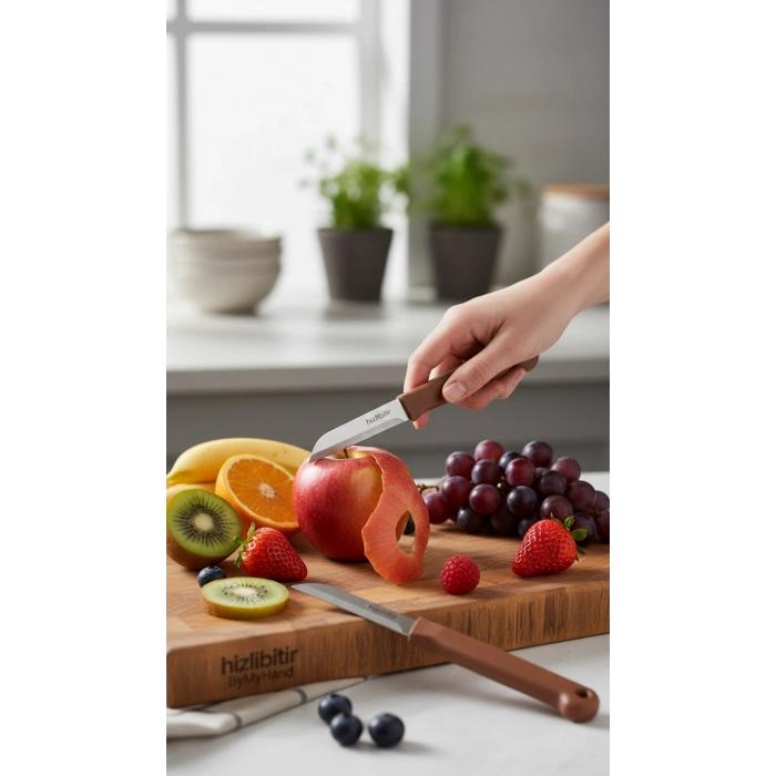 ByMyHand Kahverengi Meyve Bıçağı 6lı Set