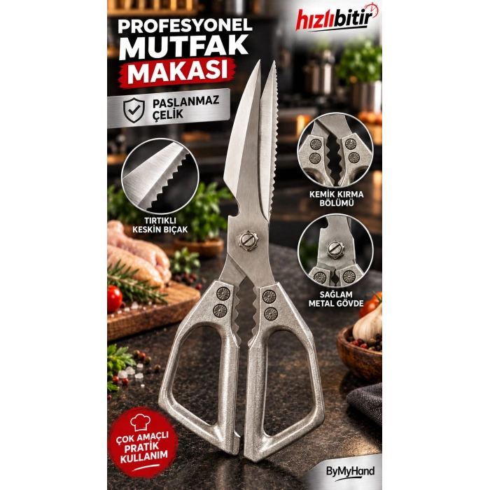 ByMyHand Paslanmaz Çelik Çok Amaçlı Mutfak Makası