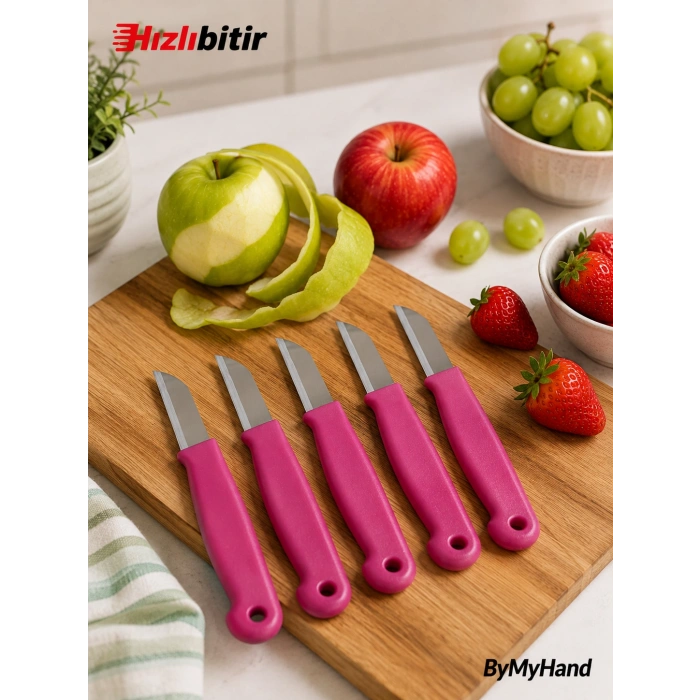 ByMyHand Pembe Meyve Bıçağı 6lı Set