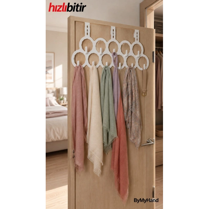 ByMyHand Plastik Beyaz Kapı Arkası Askılık