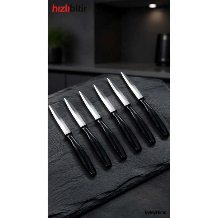 ByMyHand Siyah Meyve Bıçağı 6lı Set