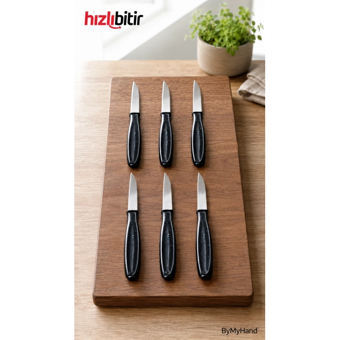 ByMyHand Siyah Meyve Bıçağı 6lı Set