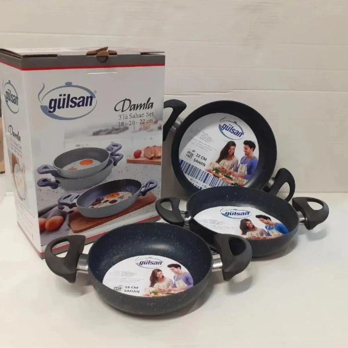 Granit Damla Sahan Tava 3lü Set 18-20-22 Cm
