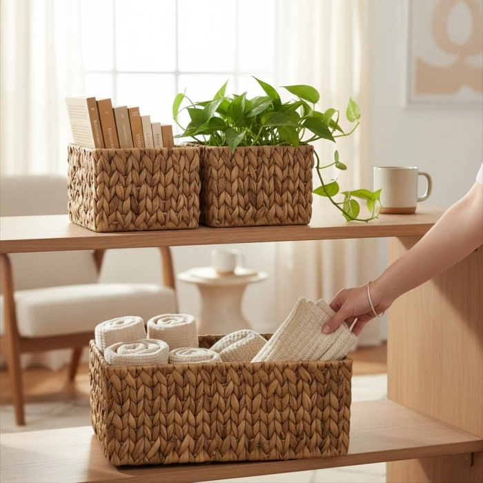 MyBru Çok Amaçlı 3lü Hasır Sepet