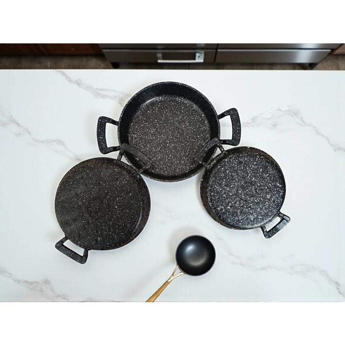 MyBru Döküm Omlet Tava 3lü Set 18-20-22 Cm