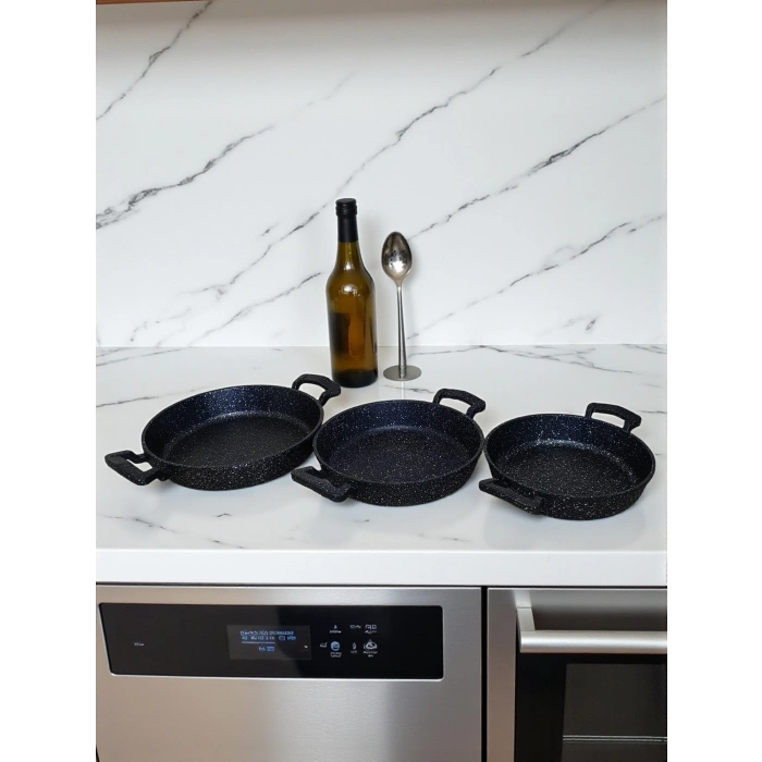 MyBru Döküm Omlet Tava 3lü Set 18-20-22 Cm