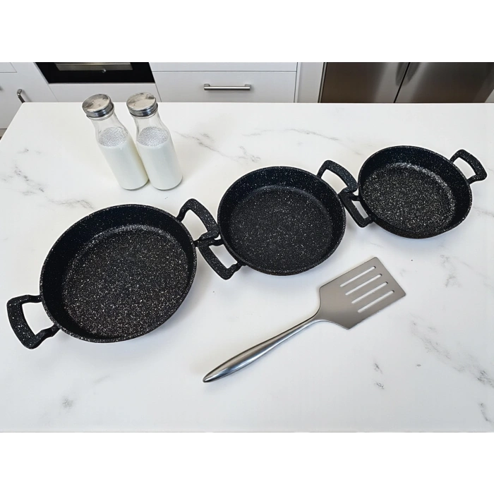 MyBru Döküm Omlet Tava 3lü Set 18-20-22 Cm