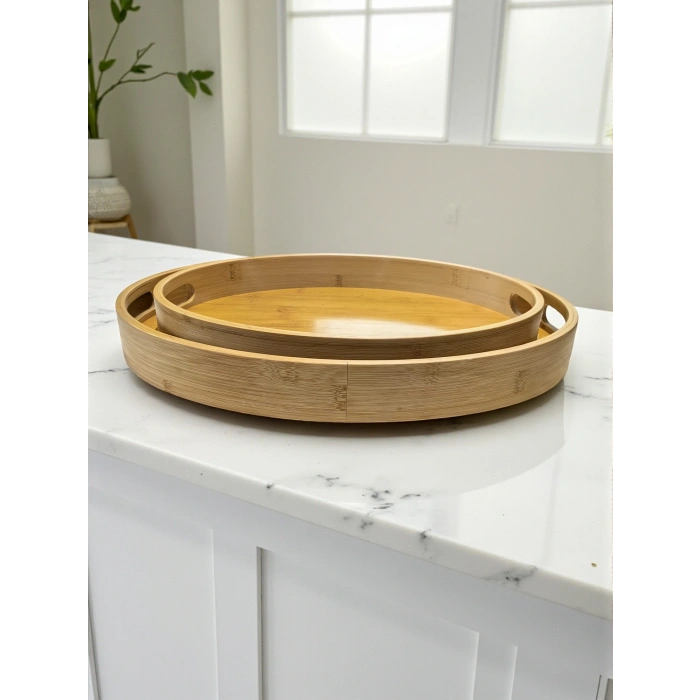 MyBru Oval Bambu Tepsi 2li Set