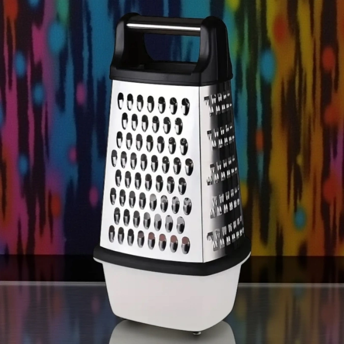 MyBru Paslanmaz Çelik 4 Taraflı Çok İşlevli Çıkarıbilir Hazneli Rende (Dilimleyici)