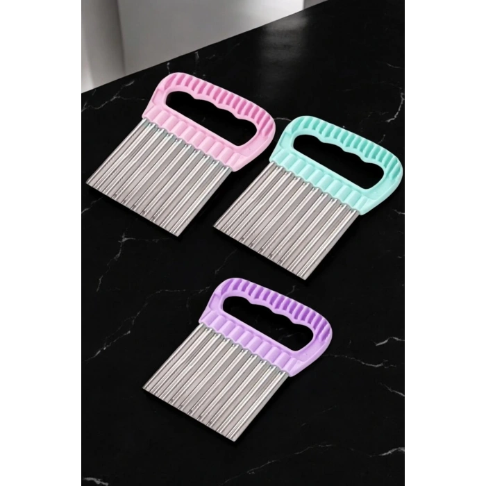 MyBru Paslanmaz Çelik Chips Chopper Patates Sebze ve Meyve Dilimleyici Şekillendirici (Karışık Renk)