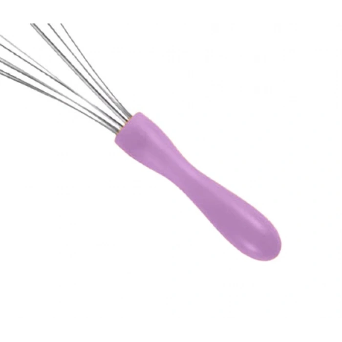 MyBru Paslanmaz Çelik Mor Plastik Saplı El Çırpıcısı (Blender) Büyük Boy