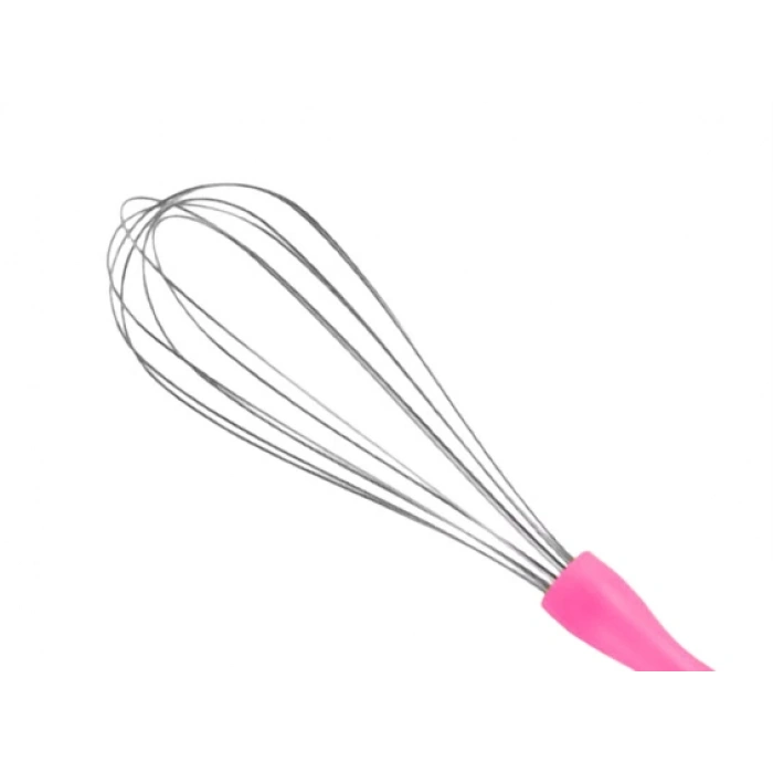 MyBru Paslanmaz Çelik Pembe Plastik Saplı El Çırpıcısı (Blender) 3lü Set