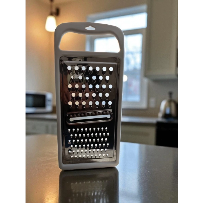 MyBru Paslanmaz Çelik Plastik Hazneli Beyaz Pratik El Rendesi (Dilimleyici)