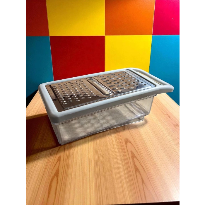 MyBru Paslanmaz Çelik Plastik Hazneli Beyaz Pratik El Rendesi (Dilimleyici)