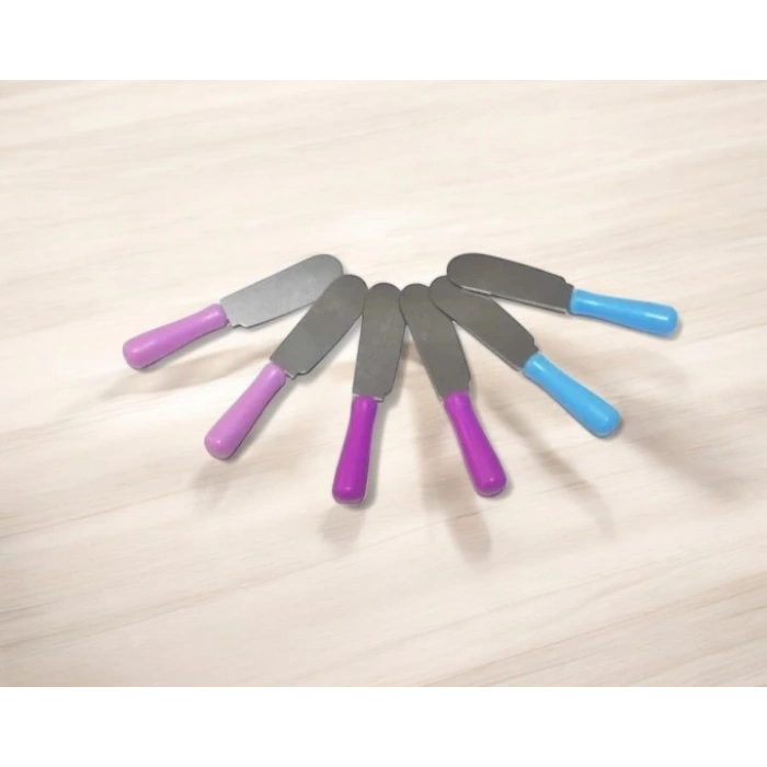 MyBru Paslanmaz Çelik Plastik Saplı 6lı Kahvaltı Bıçağı (Karışık Renk)