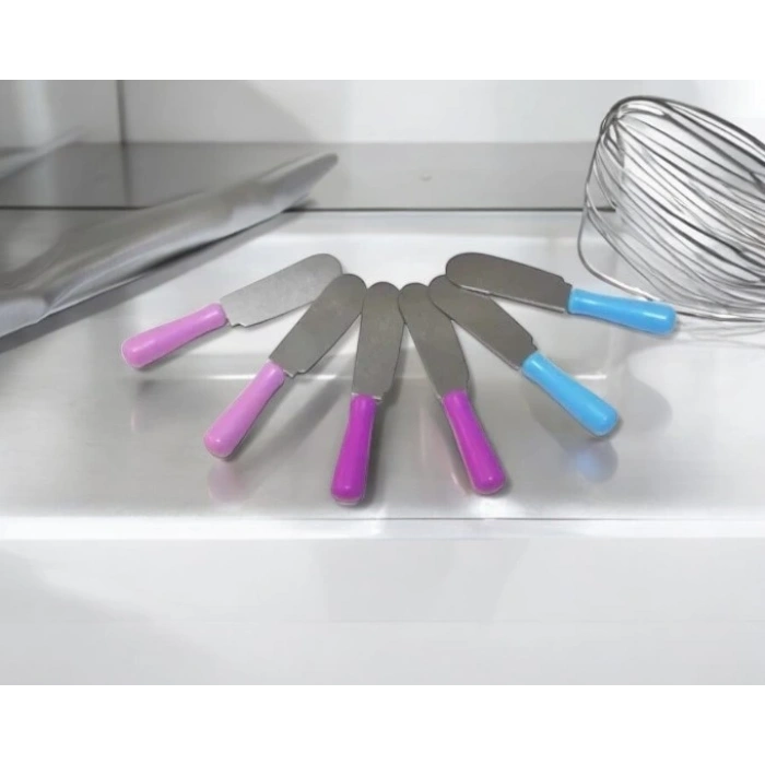 MyBru Paslanmaz Çelik Plastik Saplı 6lı Kahvaltı Bıçağı (Karışık Renk)