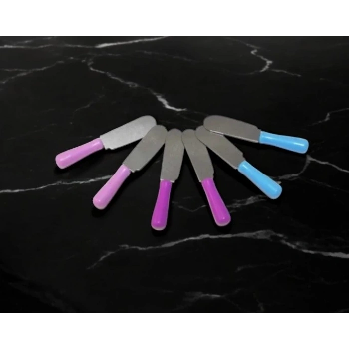 MyBru Paslanmaz Çelik Plastik Saplı 6lı Kahvaltı Bıçağı (Karışık Renk)