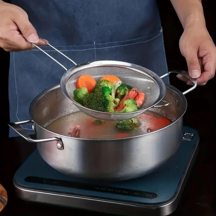 MyBru Paslanmaz Çelik Pratik 4lü Çay Süzgeci Sebze Un Süzgeç 10 12 14 16 Cm