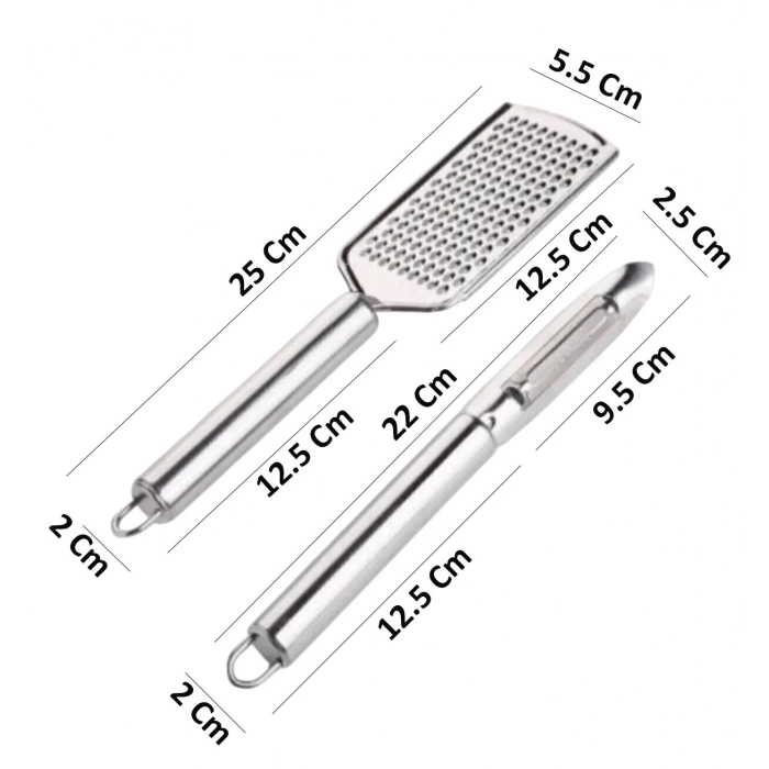 MyBru Paslanmaz Çelik Rende ve Soyacak Penir Çikolata Zencefil Patates Limon Rende ve Soyacak 2li Set