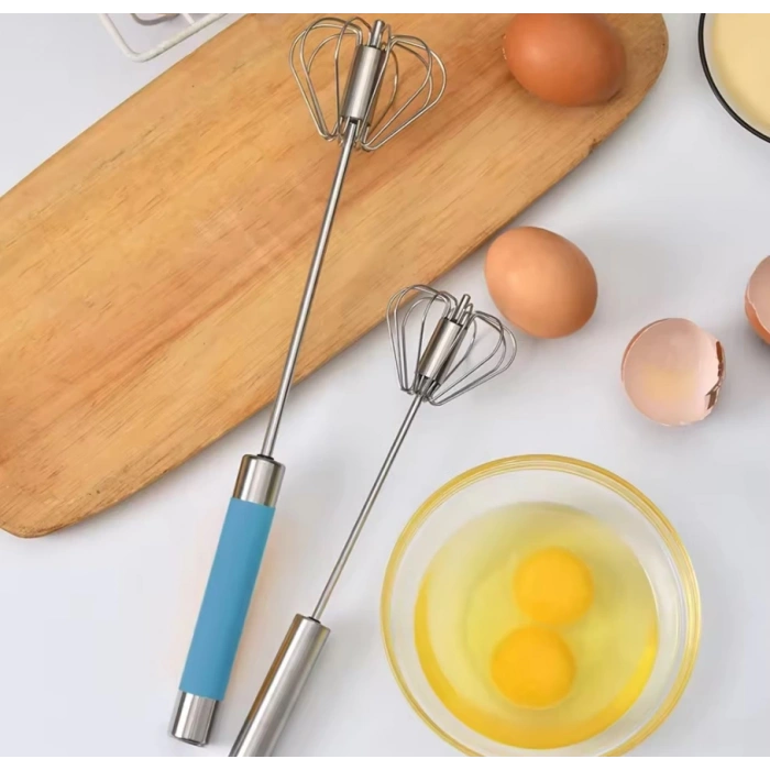 MyBru Paslanmaz Çelik Turkuaz Yaylı Yarı Otomatik El Çırpıcısı