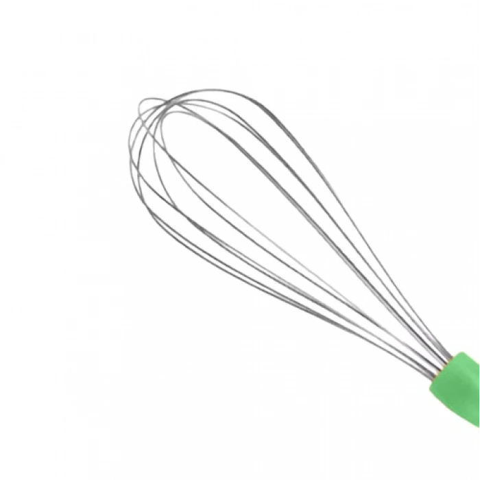 MyBru Paslanmaz Çelik Yeşil Plastik Saplı El Çırpıcısı (Blender) Büyük Boy