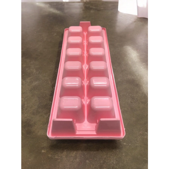 MyBru Pembe Sert Plastik 12 Hazneli Kare Buz Kalıbı