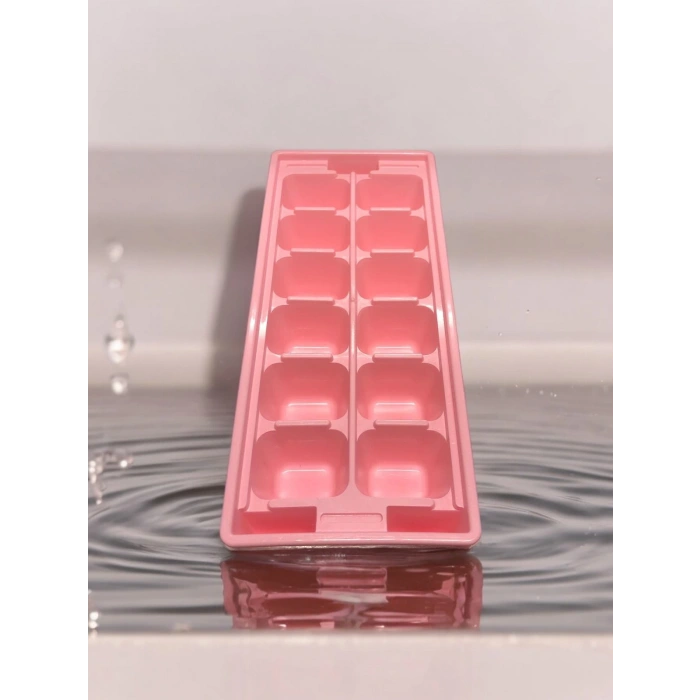 MyBru Pembe Sert Plastik 12 Hazneli Kare Buz Kalıbı