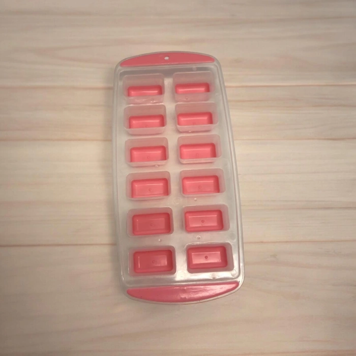 MyBru Pembe Slikon Tabanlı Dikdörtgen Model 12 Hazneli Buz Kalıbı