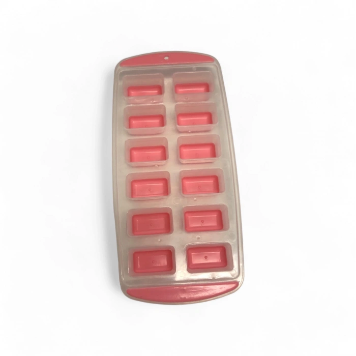MyBru Pembe Slikon Tabanlı Dikdörtgen Model 12 Hazneli Buz Kalıbı