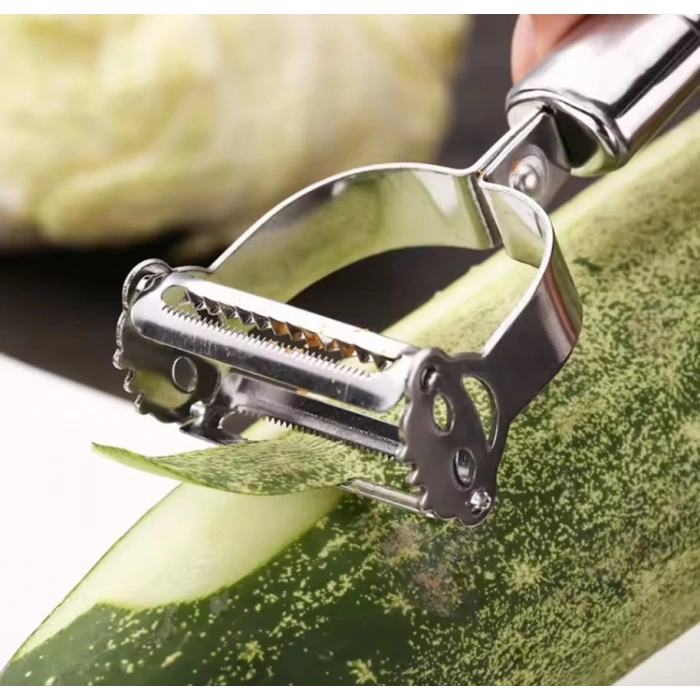 MyBru Pratik Paslanmaz Çelik Çift Jülyen Patates Meyve ve Sebze Soyucu