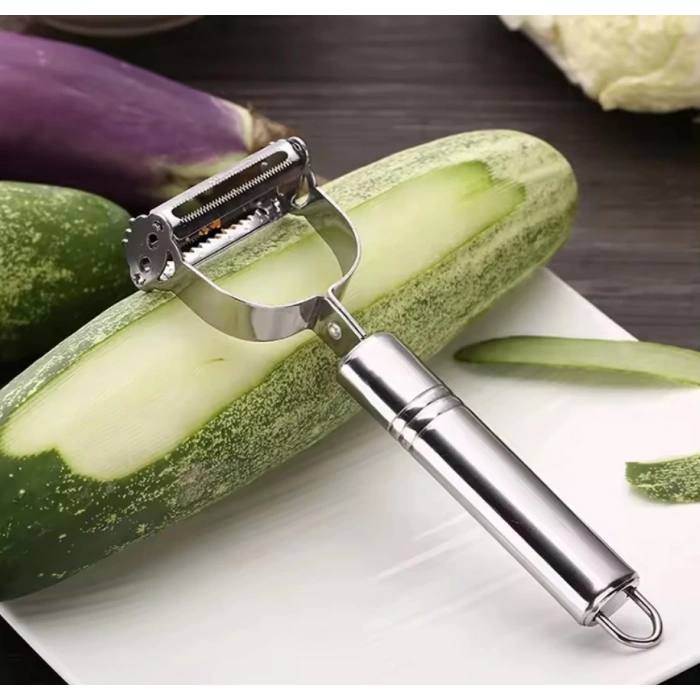 MyBru Pratik Paslanmaz Çelik Çift Jülyen Patates Meyve ve Sebze Soyucu