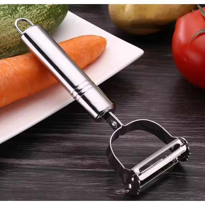 MyBru Pratik Paslanmaz Çelik Çift Jülyen Patates Meyve ve Sebze Soyucu