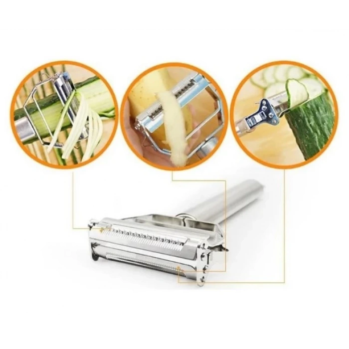 MyBru Pratik Paslanmaz Çelik Jülyen Patates Meyve ve Sebze Soyucu Rende