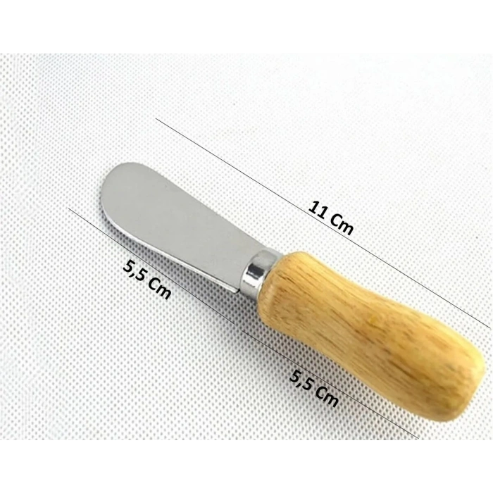 MyBru Terayağ Bal Çikolata Bıçağı, 6 Lı Ahşap Saplı Kahvaltı Spatulası