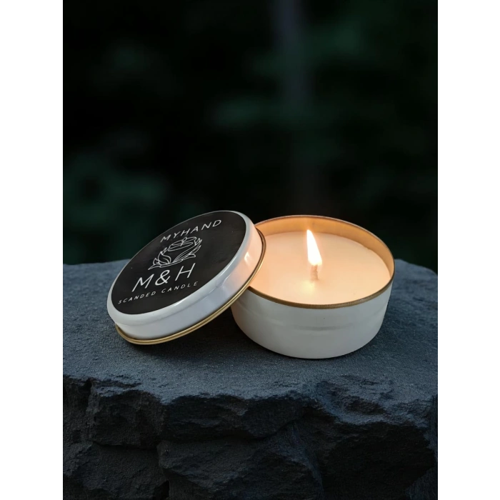 MyHand Soyawax Beyaz Teneke Mum Kokusuz Kutu Mum 60 Gr