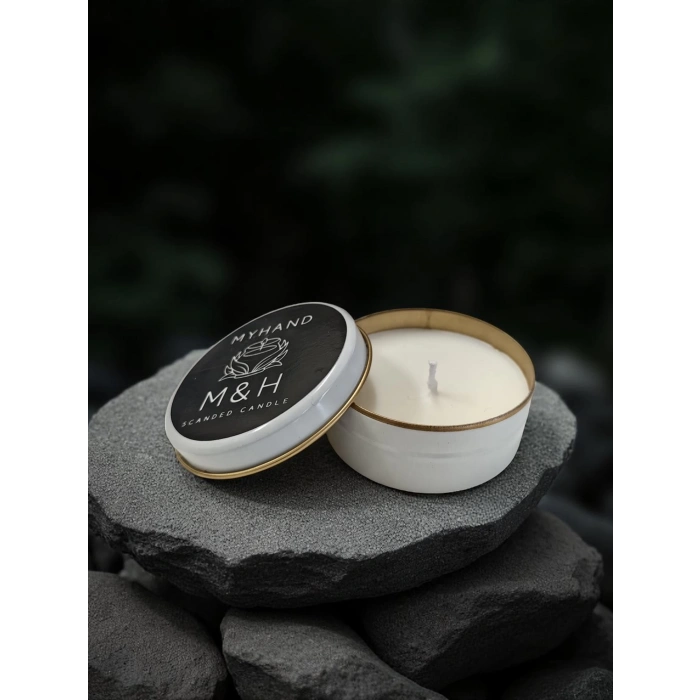 MyHand Soyawax Beyaz Teneke Mum Lady Musk Esans Kokulu Kutu Mum 60 Gr