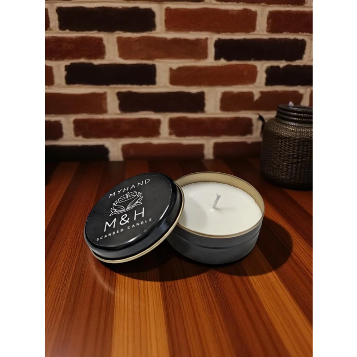 MyHand Soyawax Siyah Teneke Mum Gül Güzeli Esans Kokulu Kutu Mum 60 Gr