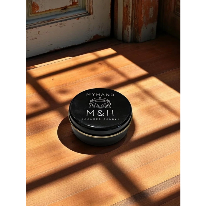MyHand Soyawax Siyah Teneke Mum Gül Güzeli Esans Kokulu Kutu Mum 60 Gr
