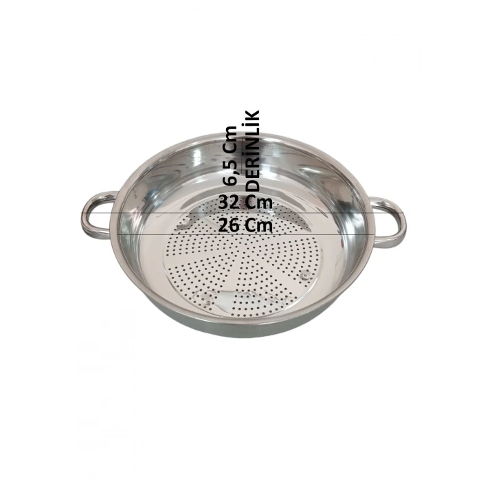 Paslanmaz Çelik Kulplu Çok Amaçlı Makarna Süzgeçi