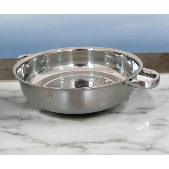 Paslanmaz Çelik Kulplu Çok Amaçlı Makarna Süzgeçi