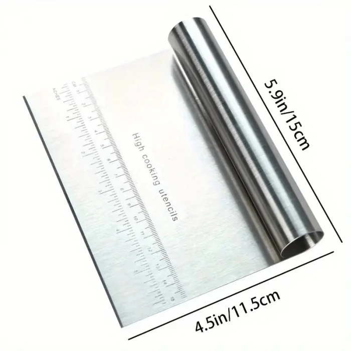 Paslanmaz Çelik Ölçülü Hamur Kesici, Pizza Kesici, Kazıyıcı