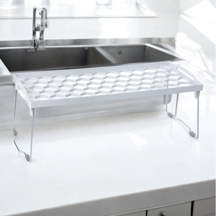 Plastik Metal Ayaklı Dikdörtgen Mini Raf Düzenleyici Organizer