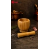 ByMyHand Bambu Doğal Ahşap Havan Havaneli Sarımsak Ezeceği Baharat Döveceği 10 x 8 Cm
