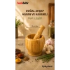 ByMyHand Bambu Doğal Ahşap Havan Havaneli Sarımsak Ezeceği Baharat Döveceği 11 x 10 Cm