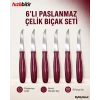 ByMyHand Bordo Meyve Bıçağı 6lı Set